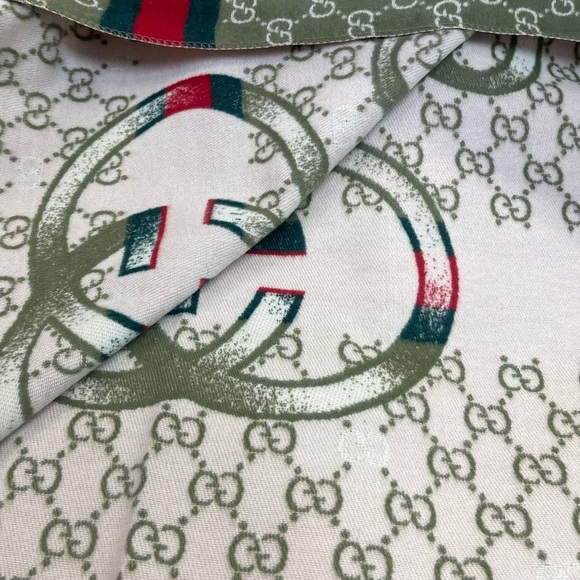 Fashion Olive and Red Monogram Scarf - Picture 2 of 3